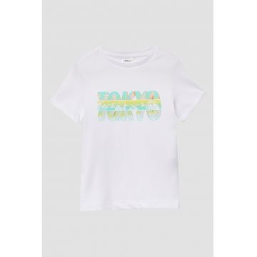 Tricou din bumbac cu imprimeu text