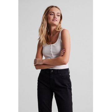 Top din amestec de bumbac organic cu decolteu henley