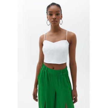 Top crop uni cu bretele ajustabile