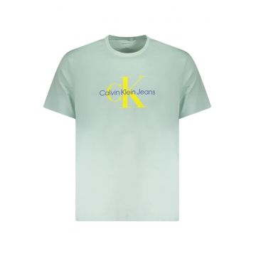 Tricou barbati - cu imprimeu central - Regular fit - Verde deschis -