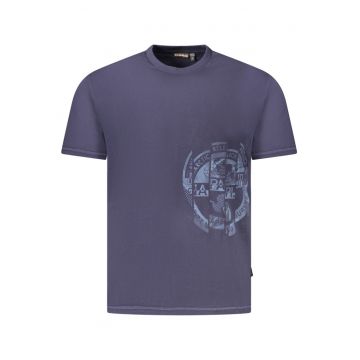 Tricou barbati - cu imprimeu grafic - Regular Fit - Bleumarin