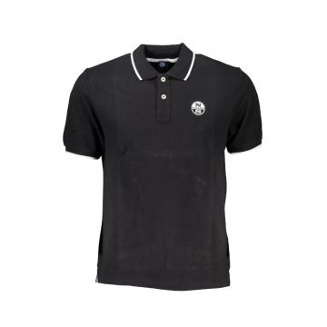 Tricou polo barbati - cu mini logo brodat - Regular fit - Negru