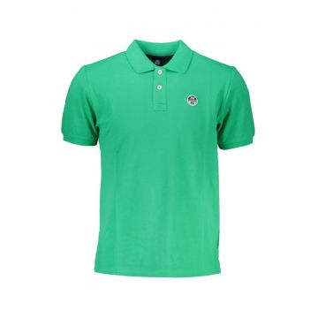 Tricou polo barbati - cu mini logo brodat - Regular fit - Verde deschis