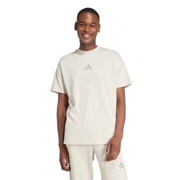 Tricou de bumbac cu decolteu la baza gatului
