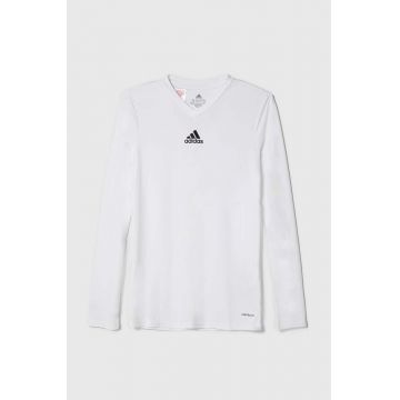 adidas longsleeve copii culoarea alb, neted