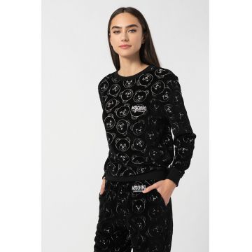 Bluza de pijama cu model monograma