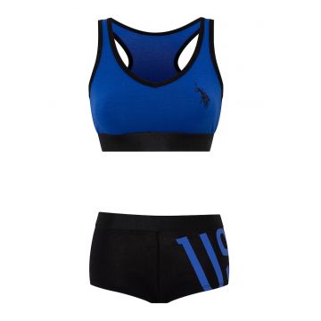Set de bustiera cu spate decupat si boxeri - 2 piese