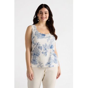 Top din satin cu model