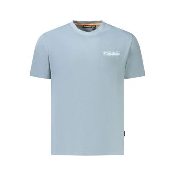 Tricou barbati - cu imprimeu grafic pe fata si pe spate - Regular Fit - Gri inchis