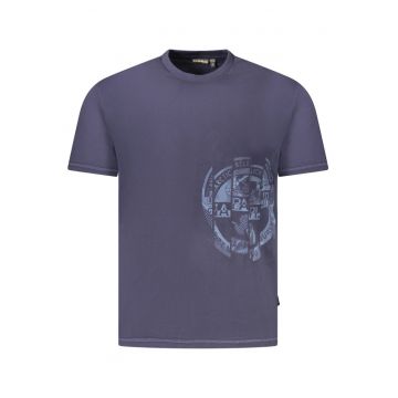 Tricou barbati - cu imprimeu grafic - Regular Fit -  Bleumarin -