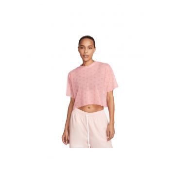 Tricou crop din plasa cu imprimeu logo Air