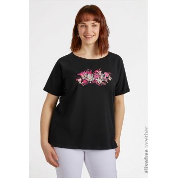Tricou cu broderii florale
