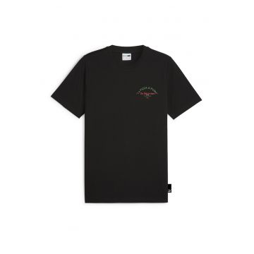 Tricou cu decolteu la baza gatului si imprimeu