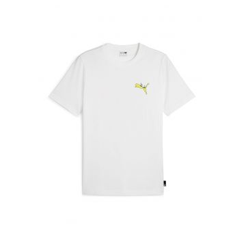 Tricou cu decolteu la baza gatului si imprimeu