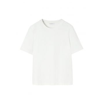 Tricou de bumbac cu decolteu la baza gatului Soria