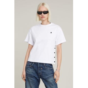 Tricou de bumbac organic cu decolteu la baza gatului