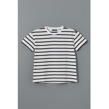 Tricou din bumbac cu model in dungi