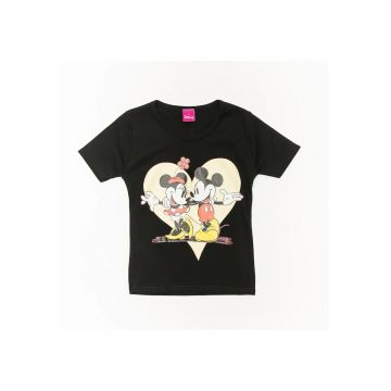 Tricou negru fete - 2075N - 110 cm - Negru