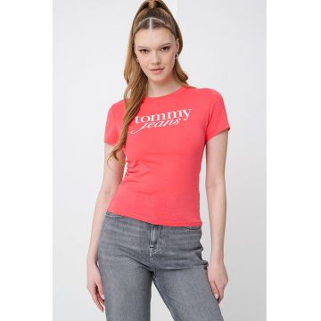 Tricou slim fit cu imprimeu logo