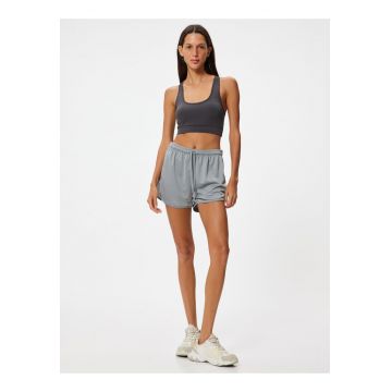 Bustiera cu decolteu racerback - Gri antracit