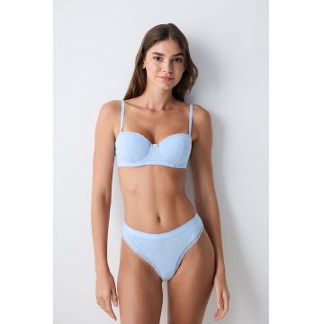 Sutien de bumbac cu garnituri inguste de dantela