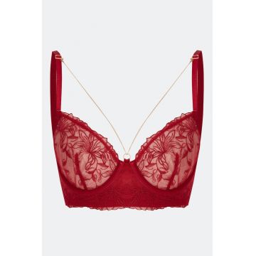 Sutien de dantela cu detalii de lant