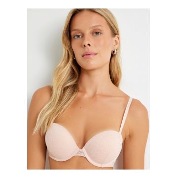 Sutien push-up din dantela cu bretele ajustabile