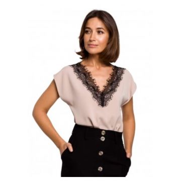 Top dama. Style. Poliester/Elastan. Bej.