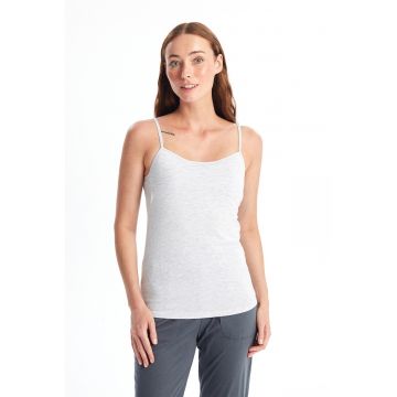 Top slim fit din amestec de bumbac