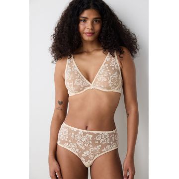 Sutien din dantela cu cupe triunghiulare