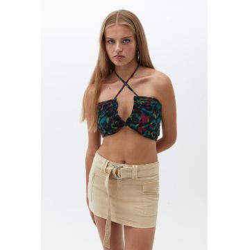 Sutien halter cu animal print