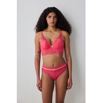 Sutien longline cu strat exterior de dantela