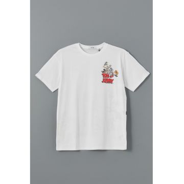 Tricou de bumbac cu model grafic Tom and Jerry