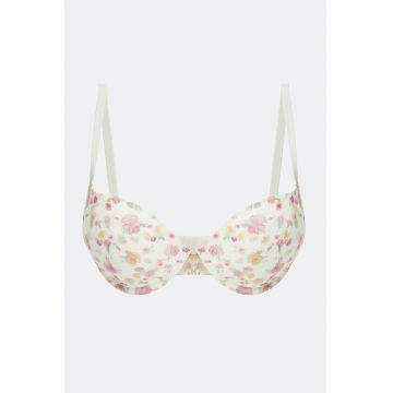 Sutien cu model floral si bretele ajustabile