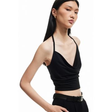 Top crop cu decolteu halter