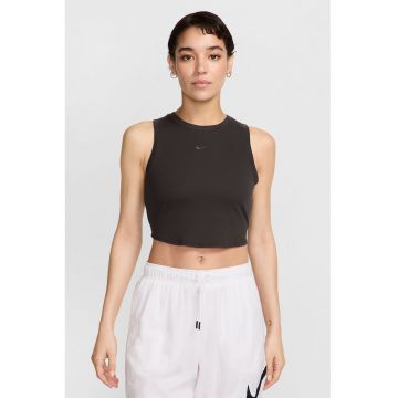 Top crop din amestec de lyocell cu detaliu logo