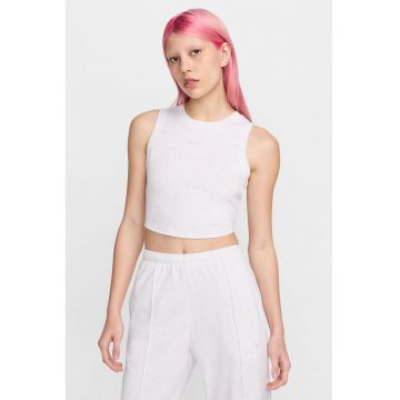 Top crop din amestec de lyocell cu detaliu logo