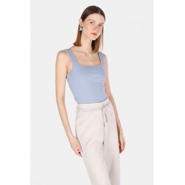 Top slim-fit cu model uni