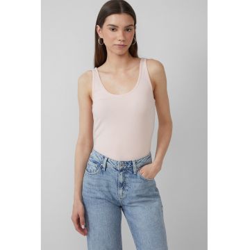 Top slim fit din amestec de bumbac