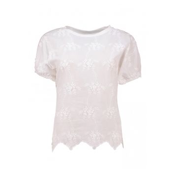 Tricou asimetric cu broderie