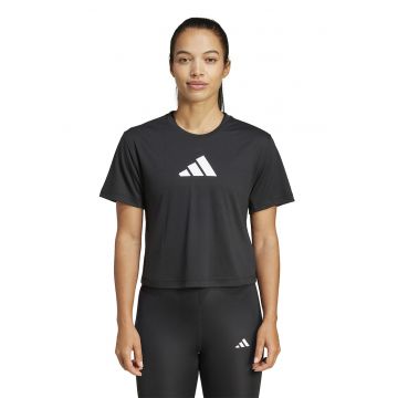 Tricou crop cu logo pentru fitness