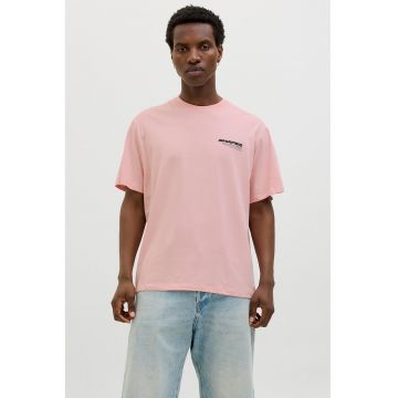 Tricou cu decolteu la baza gatului si imprimeu pe partea din spate