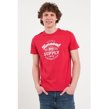 Tricou cu decolteu la baza gatului si logo