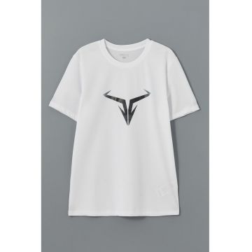 Tricou cu imprimeu si decolteu la baza gatului