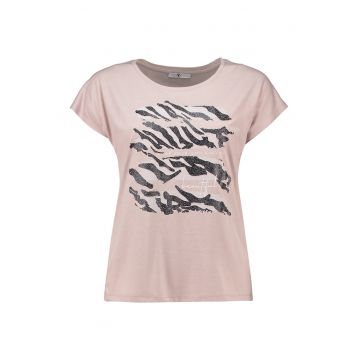 Tricou cu imprimeu si detalii stralucitoare