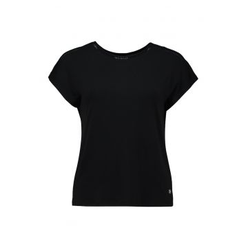Tricou cu insertii de plasa - Negru -