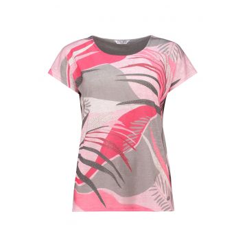 Tricou cu model colorblock pe fata