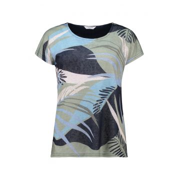 Tricou cu model colorblock pe fata