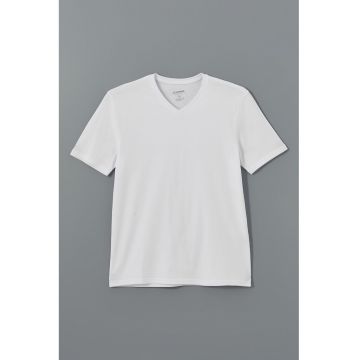 Tricou de bumbac cu decolteu in V