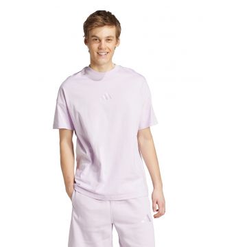 Tricou de bumbac cu decolteu la baza gatului